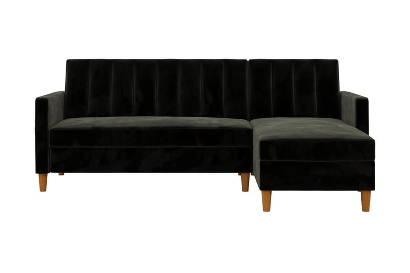 3-sits Divanbäddsoffa Celine Sammet/Svart - Dorel Home - Sammetssoffa - Bäddsoffa divan