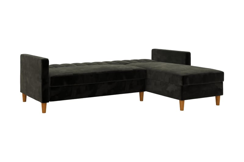 3-sits Divanbäddsoffa Celine Sammet/Svart - Dorel Home - Sammetssoffa - Bäddsoffa divan