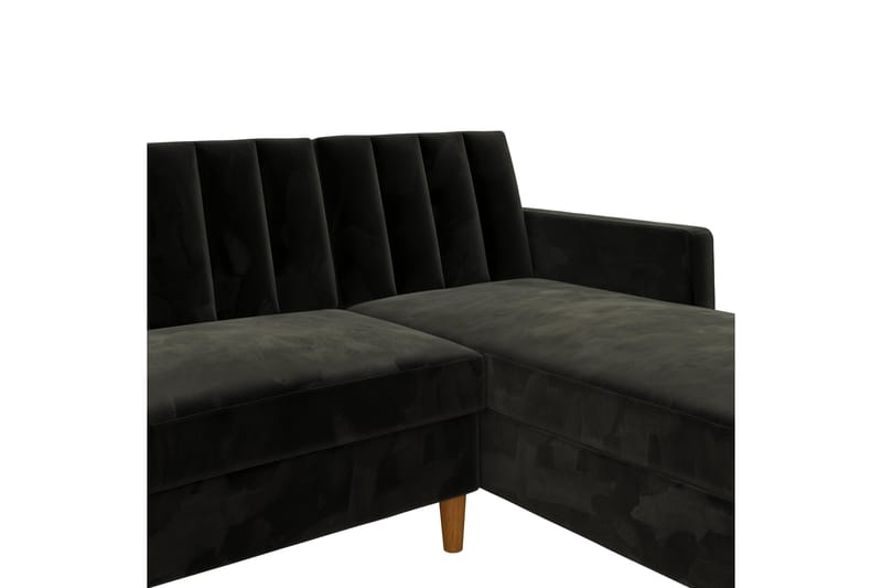 3-sits Divanbäddsoffa Celine Sammet/Svart - Dorel Home - Sammetssoffa - Bäddsoffa divan