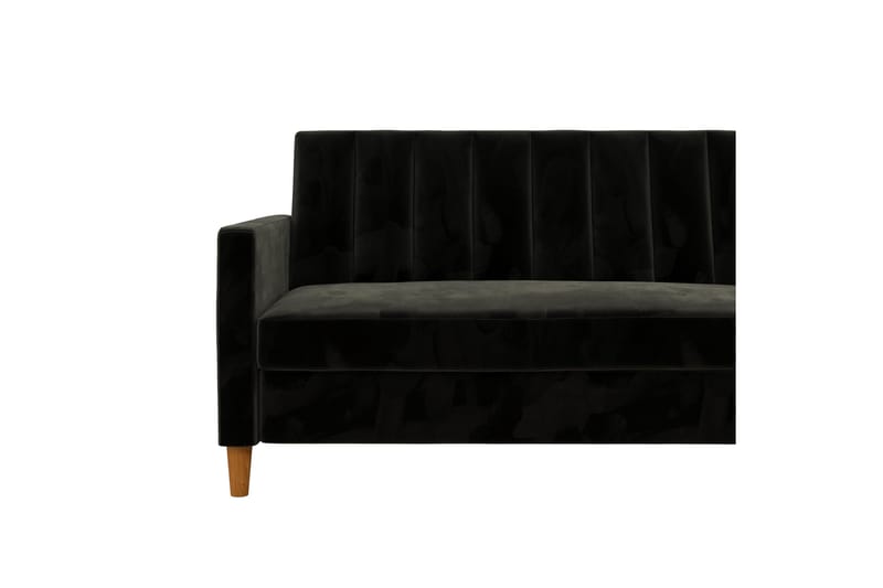 3-sits Divanbäddsoffa Celine Sammet/Svart - Dorel Home - Sammetssoffa - Bäddsoffa divan