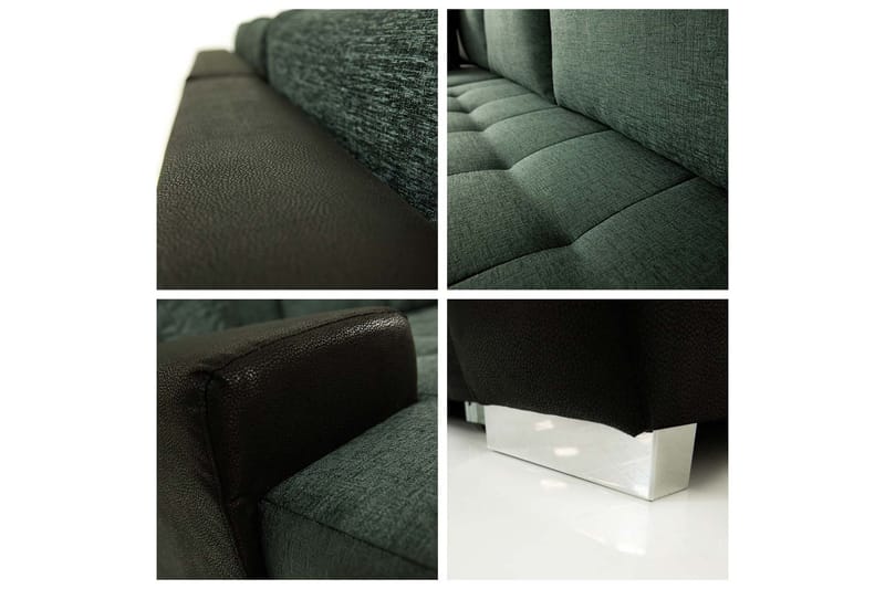 3-sits Hörnbäddsoffa Cerys Mini - Läder/Rosa - Möbler - Soffa - Sammetssoffa