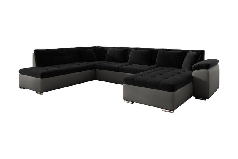 4-sits Bäddsoffa Sororia - Svart/Grå - Möbler - Soffa - Skinnsoffa