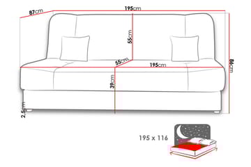 Adelfar 2-sits Bäddsoffa - Orange - Möbler - Soffa - Sammetssoffa
