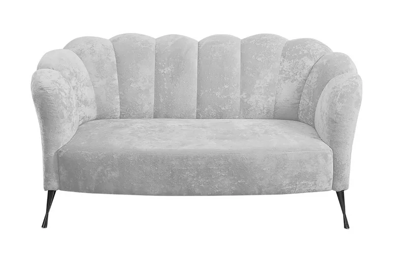 Adrial 2-sits Soffa - Sammet/Vit/Svart Krom - Möbler - Soffa - Sammetssoffa