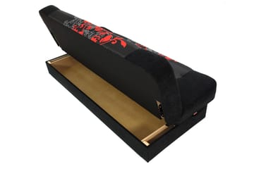 Bäddsoffa Jonas 195x87x86 cm - Röd/svart - Möbler - Soffa - Sammetssoffa