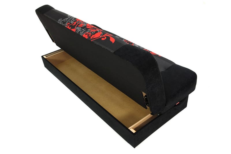 Bäddsoffa Jonas 195x87x86 cm - Röd/svart - Möbler - Soffa - Sammetssoffa