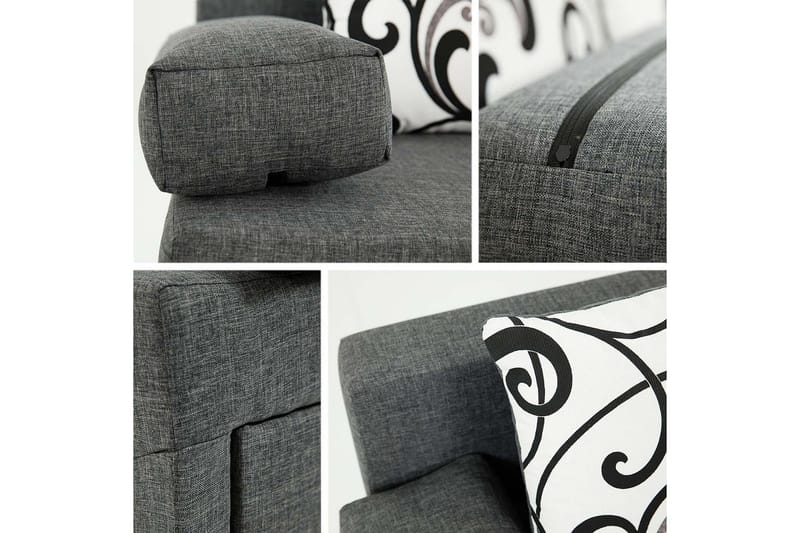 Bäddsoffa Rejmyre - Svart/Grå - Möbler - Soffa - Sammetssoffa