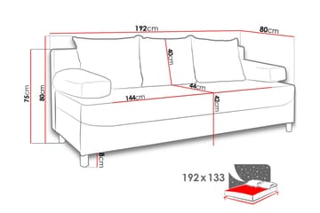 Bäddsoffa Rejmyre - Svart/Grå - Möbler - Soffa - Sammetssoffa