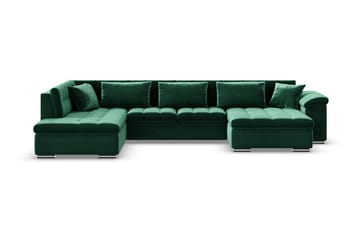 Bäddsoffa Sororia Divan Höger - Mörkgrön - Möbler - Soffa - Sammetssoffa