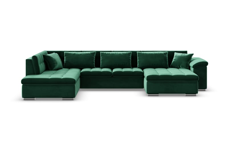 Bäddsoffa Sororia Divan Höger - Mörkgrön - Möbler - Soffa - Sammetssoffa
