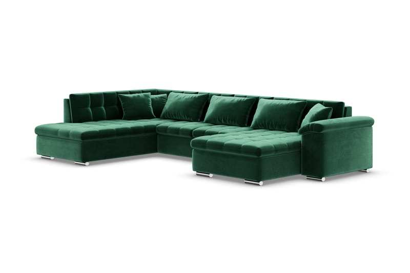 Bäddsoffa Sororia Divan Höger - Mörkgrön - Möbler - Soffa - Sammetssoffa