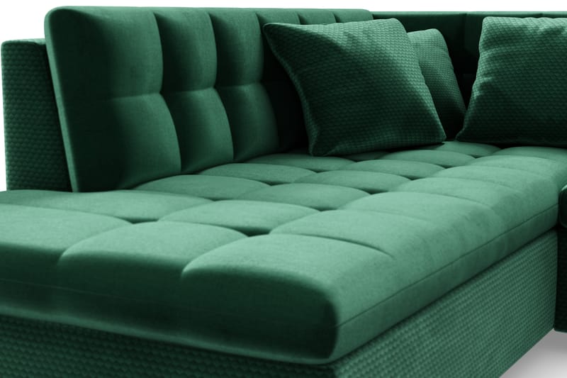 Bäddsoffa Sororia Divan Höger - Mörkgrön - Möbler - Soffa - Sammetssoffa