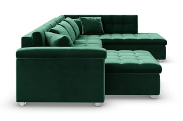 Bäddsoffa Sororia Divan Vänster - Mörkgrön - Möbler - Soffa - Sammetssoffa