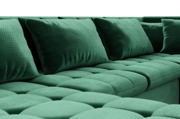 Bäddsoffa Sororia Divan Vänster - Mörkgrön - Möbler - Soffa - Sammetssoffa