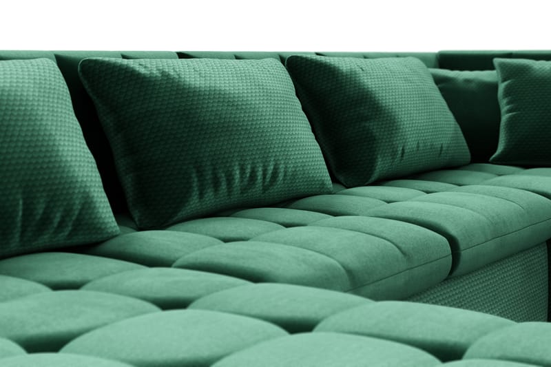 Bäddsoffa Sororia Divan Vänster - Mörkgrön - Möbler - Soffa - Sammetssoffa