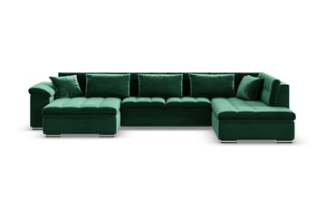 Bäddsoffa Sororia Divan Vänster - Mörkgrön - Möbler - Soffa - Sammetssoffa