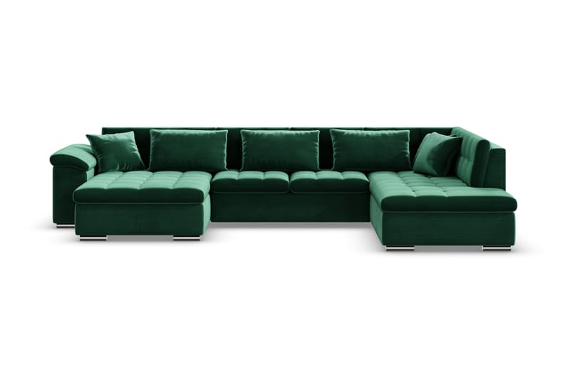 Bäddsoffa Sororia Divan Vänster - Mörkgrön - Möbler - Soffa - Sammetssoffa