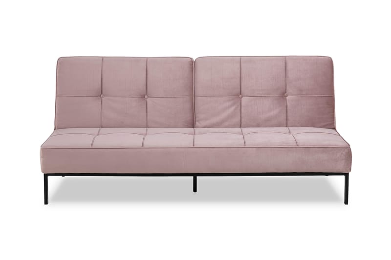 Bäddsoffa Vanco Sammet - Rosa - 2 sits bäddsoffa - Sammetssoffa