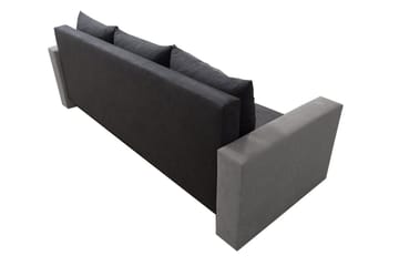 Banaso 3-sits Längsbäddad Bäddsoffa 130x200 cm med Förvaring i Sammet - Röd|Svart - Möbler - Soffa - Sammetssoffa