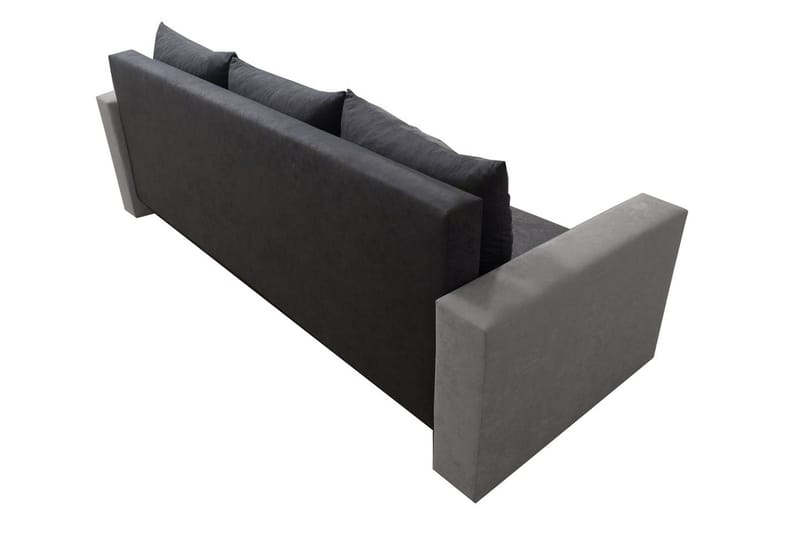 Banaso 3-sits Längsbäddad Bäddsoffa 130x200 cm med Förvaring i Sammet - Röd|Svart - Möbler - Soffa - Sammetssoffa
