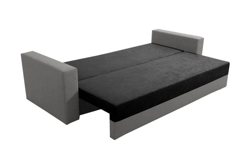 Banaso 3-sits Längsbäddad Bäddsoffa 130x200 cm med Förvaring i Sammet - Röd|Svart - Möbler - Soffa - Sammetssoffa