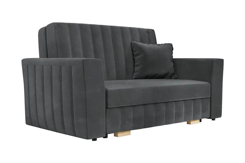 Bensbyn 2-sits Bäddsoffa 132x196 cm Bäddbar Vertikalt Sydd i Tyg, Grå