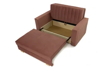 Bensbyn 2-sits Bäddsoffa 132x196 cm Bäddbar Vertikalt Sydd i Tyg - Grå - Möbler - Soffa - Bäddsoffa - 2 sits bäddsoffa