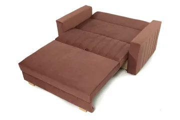 Bensbyn 2-sits Bäddsoffa 132x196 cm Bäddbar Vertikalt Sydd i Tyg - Grå - Möbler - Soffa - Bäddsoffa - 2 sits bäddsoffa