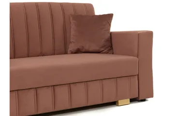 Bensbyn 2-sits Bäddsoffa 132x196 cm Bäddbar Vertikalt Sydd i Tyg - Grå - Möbler - Soffa - Bäddsoffa - 2 sits bäddsoffa