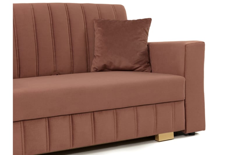 Bensbyn 2-sits Bäddsoffa 132x196 cm Bäddbar Vertikalt Sydd i Tyg - Grå - Möbler - Soffa - Bäddsoffa - 2 sits bäddsoffa
