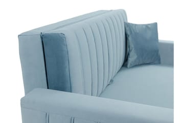 Bensbyn 2-sits Bäddsoffa med Förvaring och Vertikala Sömmar i Sammet - Grå - Möbler - Soffa - Bäddsoffa - 2 sits bäddsoffa