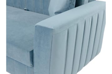Bensbyn 2-sits Bäddsoffa med Förvaring och Vertikala Sömmar i Sammet - Grå - Möbler - Soffa - Bäddsoffa - 2 sits bäddsoffa
