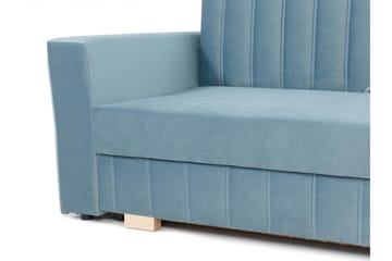 Bensbyn 2-sits Bäddsoffa med Förvaring och Vertikala Sömmar i Sammet - Rosa - Möbler - Soffa - Bäddsoffa - 2 sits bäddsoffa