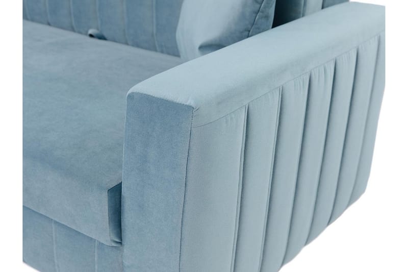 Bensbyn 2-sits Bäddsoffa med Förvaring och Vertikala Sömmar i Sammet - Rosa - Möbler - Soffa - Bäddsoffa - 2 sits bäddsoffa