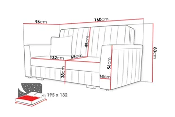 Bensbyn Bäddsoffa - Rosa - Möbler - Soffa - Bäddsoffa - 2 sits bäddsoffa