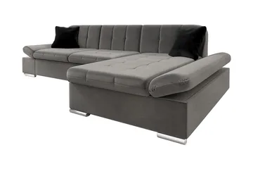 Branstad Hörnsoffa Höger - Grå - Möbler - Soffa - Sammetssoffa