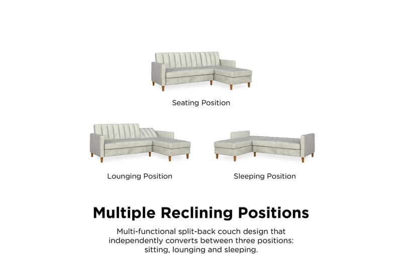 Celine 3-sits Divanbäddsoffa Sammet/Ljusgrå - Dorel Home - Möbler - Soffa - Sammetssoffa