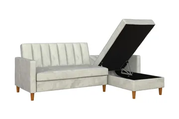 Celine 3-sits Divanbäddsoffa Sammet/Ljusgrå - Dorel Home - Möbler - Soffa - Sammetssoffa