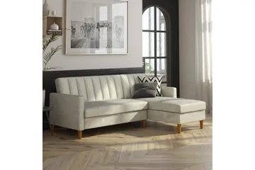 Celine 3-sits Divanbäddsoffa Sammet/Ljusgrå - Dorel Home - Möbler - Soffa - Sammetssoffa