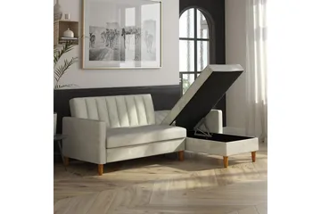 Celine 3-sits Divanbäddsoffa Sammet/Ljusgrå - Dorel Home - Möbler - Soffa - Sammetssoffa