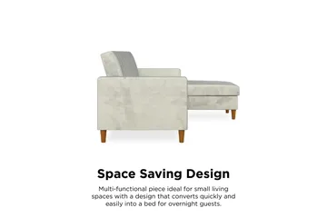 Celine 3-sits Divanbäddsoffa Sammet/Ljusgrå - Dorel Home - Möbler - Soffa - Sammetssoffa