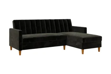 Celine 3-sits Divanbäddsoffa Sammet/Svart - Dorel Home - Möbler - Soffa - Sammetssoffa