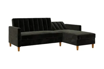 Celine 3-sits Divanbäddsoffa Sammet/Svart - Dorel Home - Möbler - Soffa - Sammetssoffa