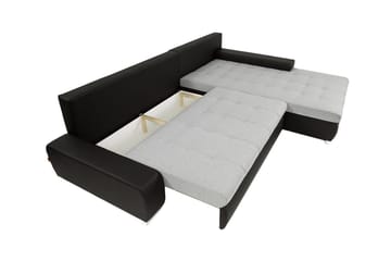 Cerys Bäddbar Hörnsoffa Universal 140x252 cm med Förvaring i Sammet - Grå - Möbler - Soffa - Sammetssoffa