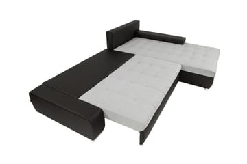 Cerys Bäddbar Hörnsoffa Universal 140x252 cm med Förvaring i Sammet - Grå - Möbler - Soffa - Sammetssoffa