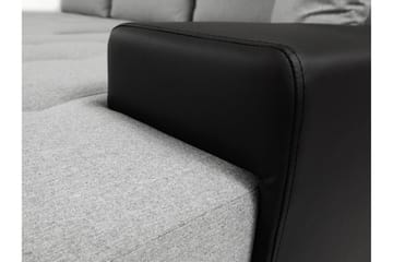 Cerys Bäddbar Hörnsoffa Universal 140x252 cm med Förvaring i Sammet - Grå - Möbler - Soffa - Sammetssoffa