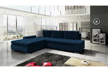 Cerys Hörnsoffa Universal - Blå - Möbler - Soffa - Bäddsoffa - Bäddsoffa divan