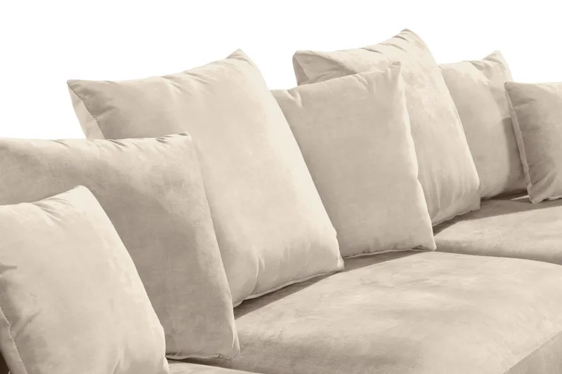 Chowchow 3-sits Sammetssoffa - Beige/Svart - Möbler - Soffa - Sammetssoffa