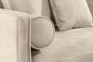 Chowchow 3-sits Sammetssoffa - Beige/Svart - Möbler - Soffa - Sammetssoffa