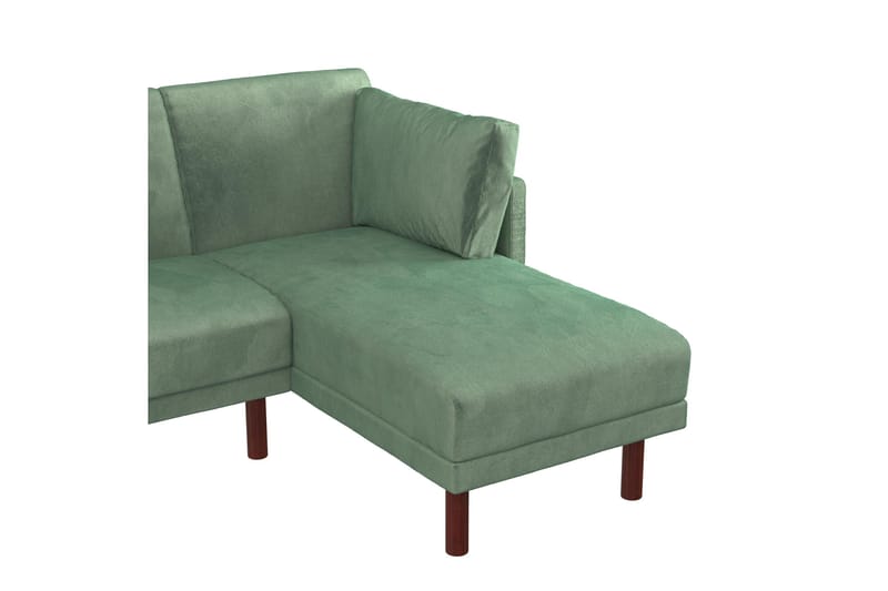 Clair 3-sits Bäddsoffa med Schäslong Ställbar Sammet/Grön/Tr - Dorel Home - Möbler - Soffa - Sammetssoffa